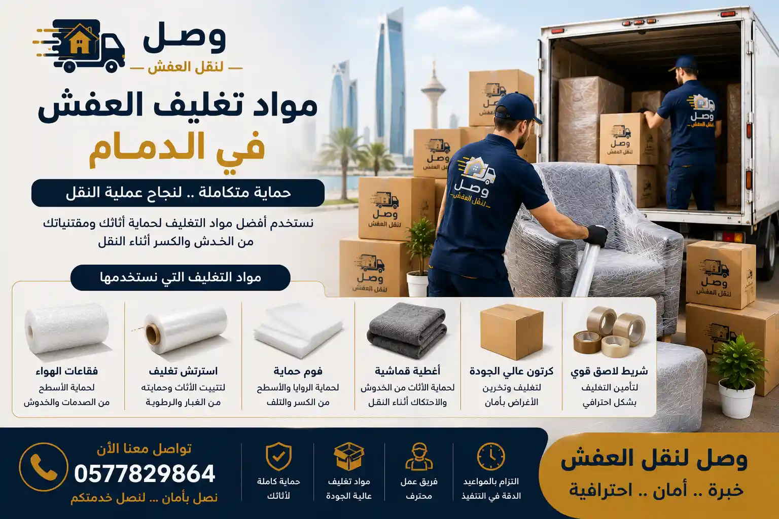 مواد تغليف الأثاث وتأثيرها على تكلفة نقل العفش في الدمام